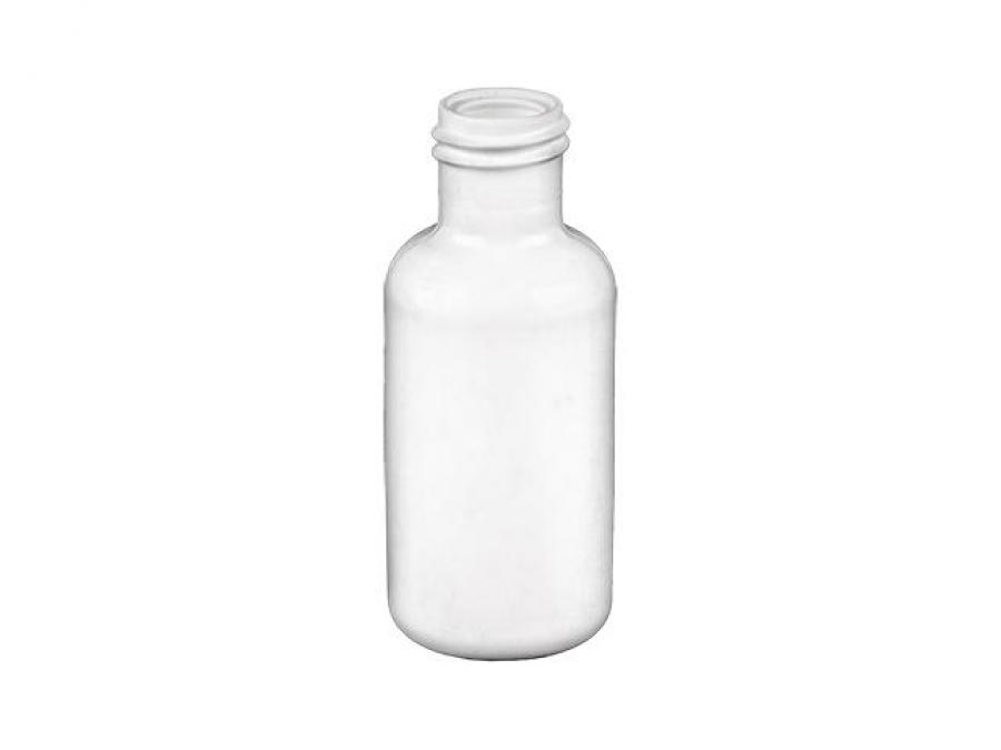 1 oz. White LDPE 20-410 Plastic Squeezable Boston Round Bottle (Amcor)