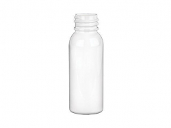 1 oz. White 20-410 Round Bullet PET (BPA Free) Opaque Gloss Finish Plastic Bottle w/ Fine Mist Sprayer 2 pc. (Stock Item)