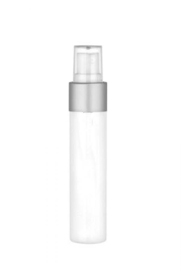 1 oz. White 20-410 Tall Cylinder Round PET (BPA Free) Opaque Shiny Plastic Bottle-FM Alum Sprayer