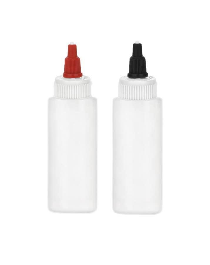 1 oz. White 24-400 Cylinder Round Squeezable HDPE Opaque Plastic Bottle-Twist Cap