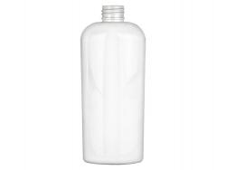 8 oz. White Opaque Cosmo Oval PET 24-410 BPA FREE Plastic Bottle with Gloss Finish (Stock)