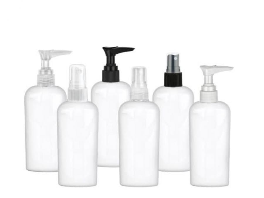 4 oz. White Cosmo Tapered Oval PET (BPA Free) Opaque 20-410 Plastic Squeezable Bottle-Pump or Sprayer