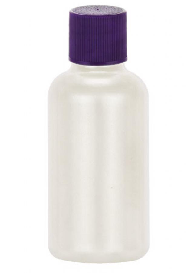 .5 oz. (1/2 oz) White Pearl 15-415 Boston Round HDPE (15 cc) Plastic Bottle-Purple CT Cap