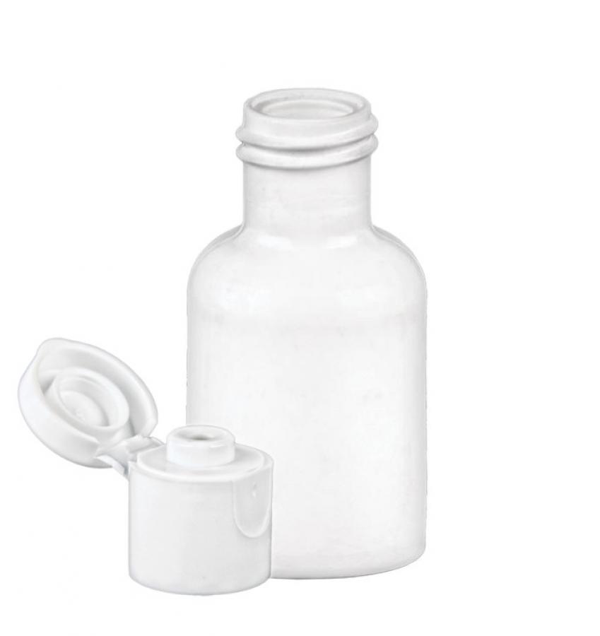 .33 oz.-1/3 oz-(10 cc-White 15-415 Boston Round LDPE Plastic Bottle-White Flip Top Cap