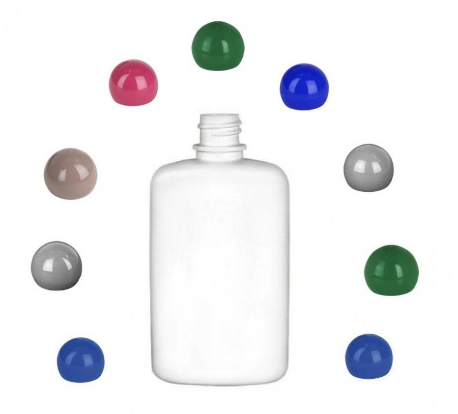 2 oz. White LDPE 18-410 Plastic Drug Oval Bottle-Ball CT Cap