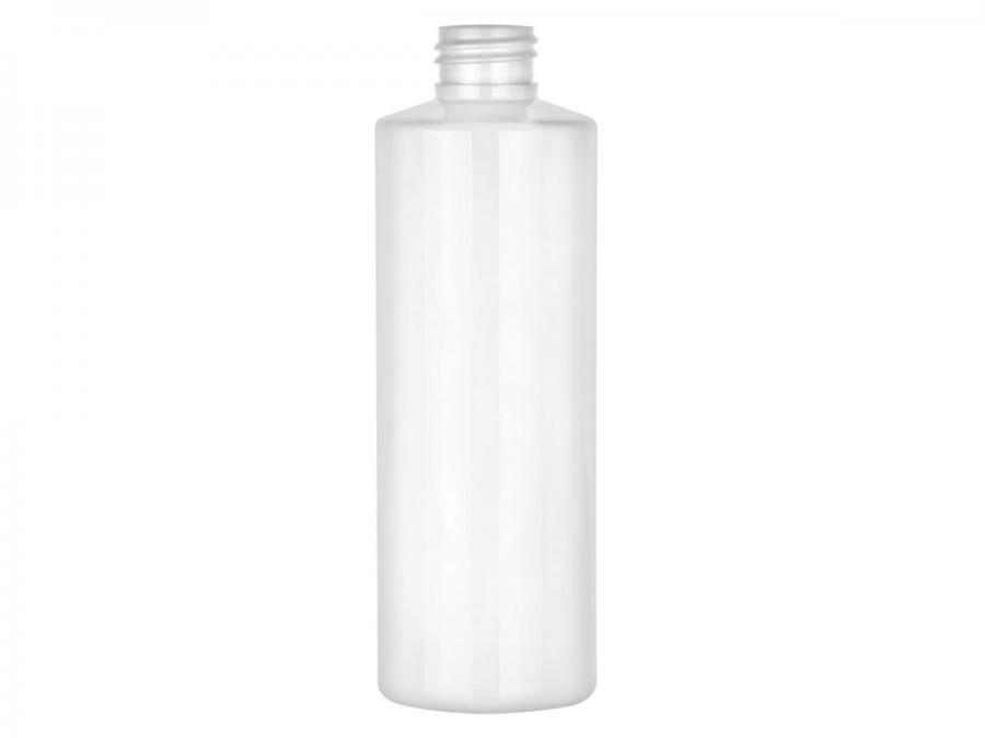 8 oz. White Shiny 24-410 PET Plastic Cylinder Round Bottle