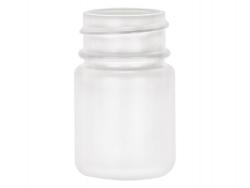 .76 oz. (3/4 oz) (23cc) White 28-400 Round HDPE Plastic Packer Bottle-Non Dispensing White Ribbed CRC Cap