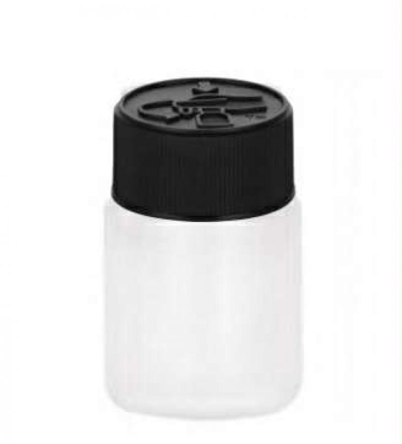 .76 oz. (3/4 oz) (23cc) White 28-400 Round HDPE Plastic Packer Bottle-Black CRC Cap