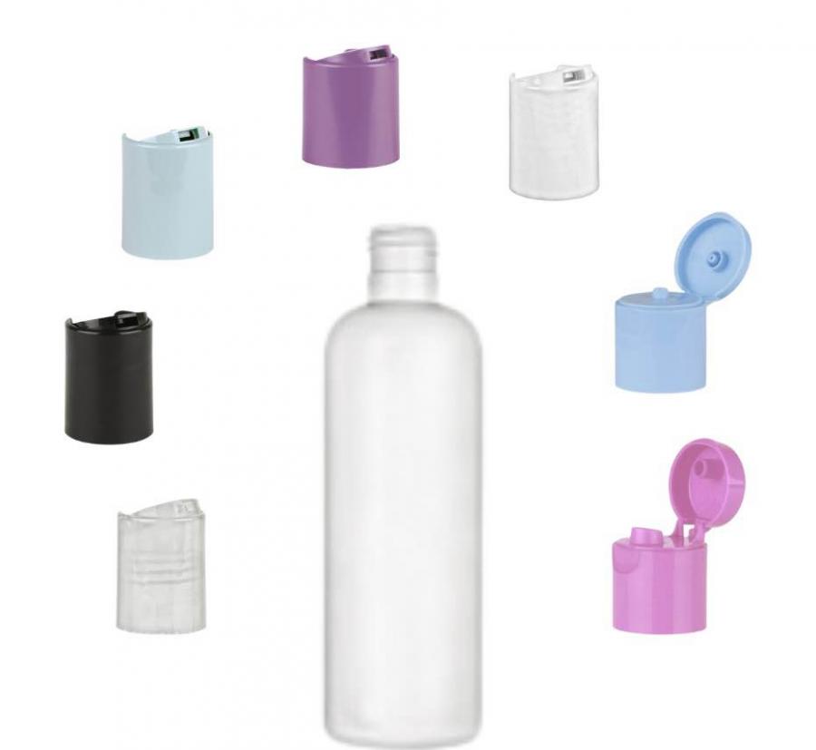 6 oz. White 24-415 HDPE Plastic Opaque Bullet Round Bottle-Dispensing Cap