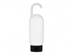 4 oz. White Tottle HDPE 22mm Plastic Bottle-Hook-Black Dispensing Cap