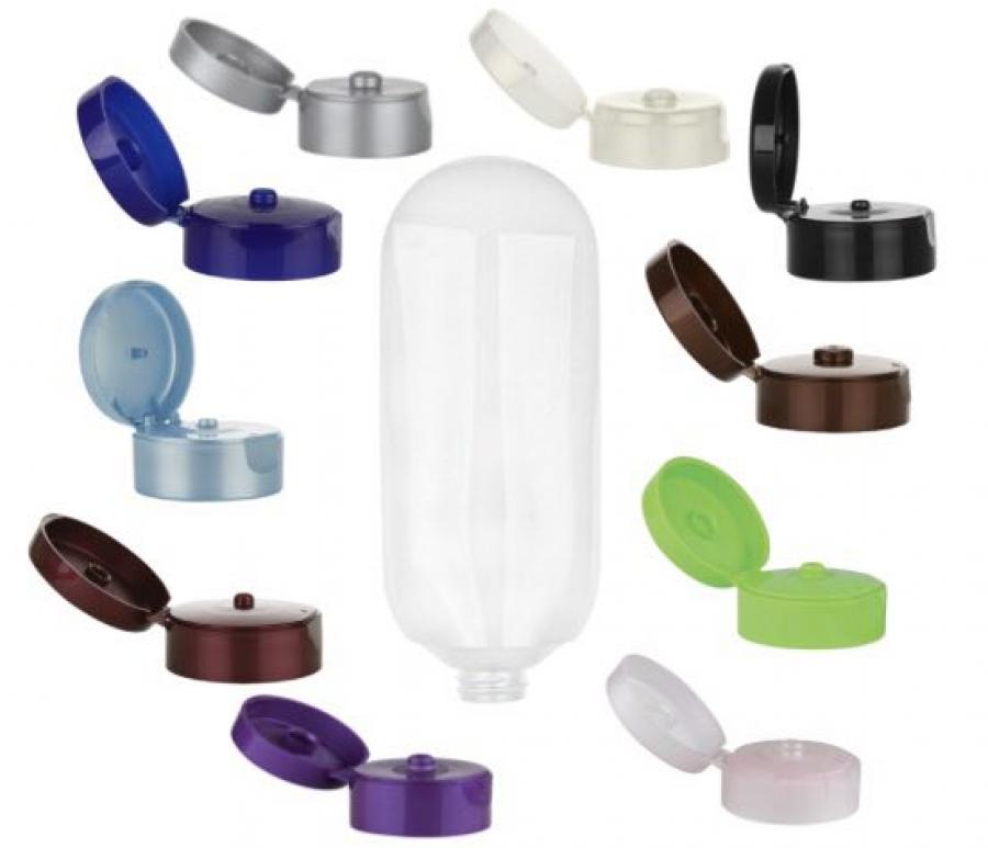 6 oz. White Tottle HDPE 22-400 Plastic Bottle-Colored Dispensing Cap