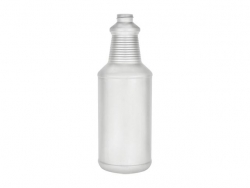 32 oz. White Round Carafe Style HDPE 28-400 Opaque Trigger Plastic Bottle