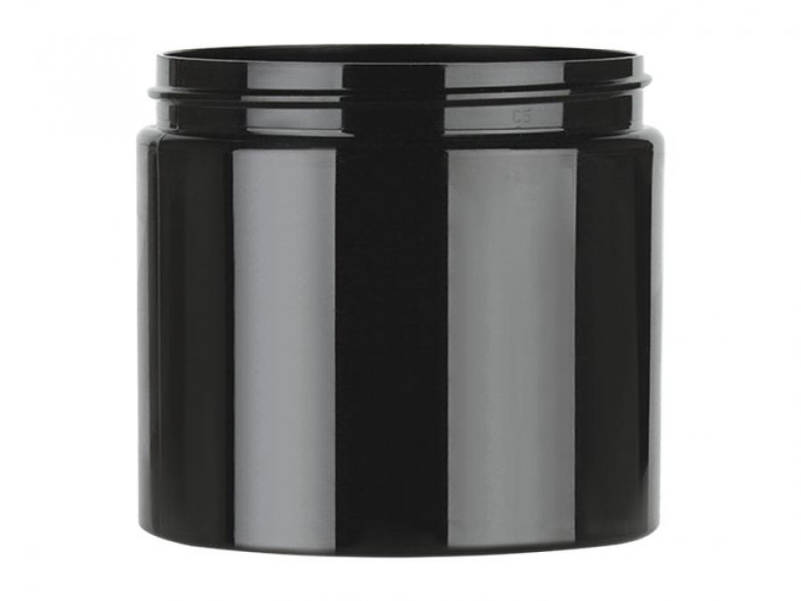 16 oz. Black PET 89-400 Plastic Single Wall Jar