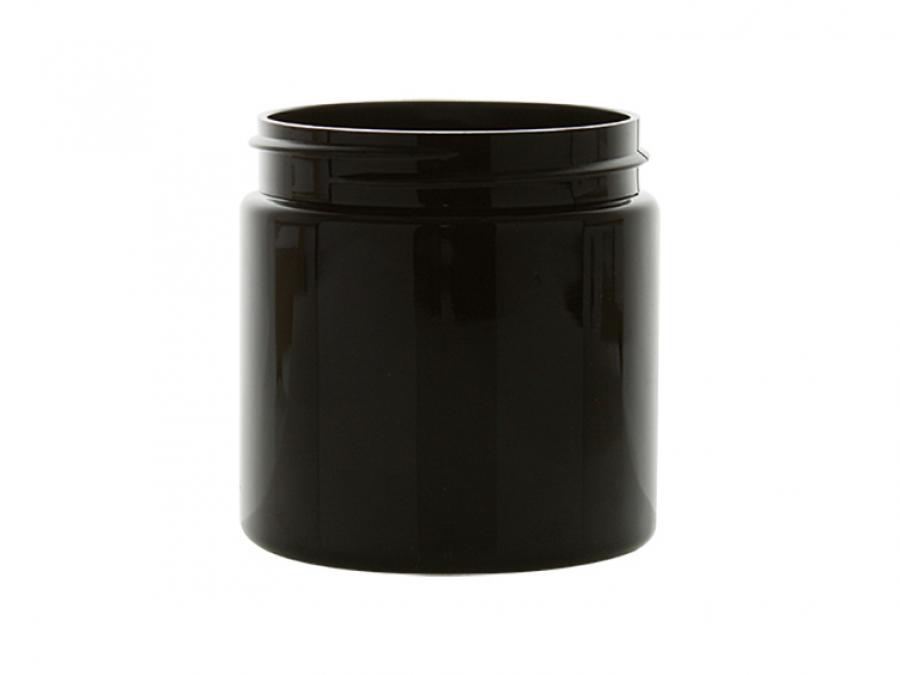 4 oz. Black Plastic Single Wall 58-400 PET Shiny Opaque Jar (Silgan)