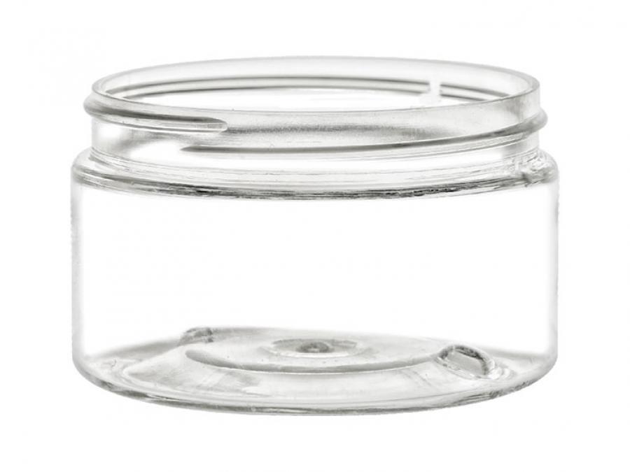 4 oz. Clear Low Profile Single Wall 70-400 Round PET Plastic Jar