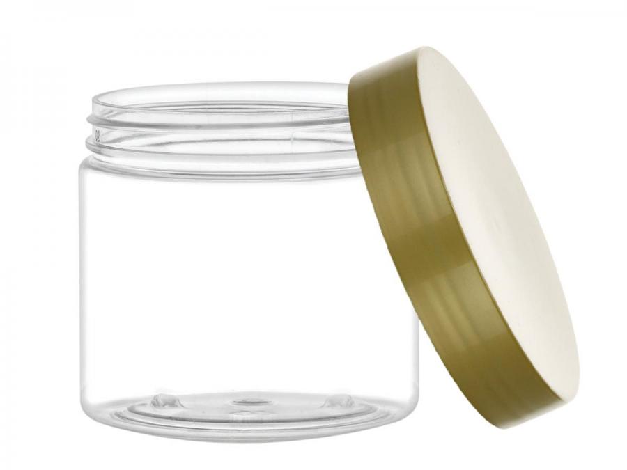 4 oz. Clear Plastic Single Wall 58-400 PET Jar-Cap
