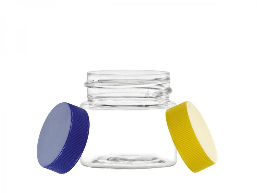 .5 oz. (1/2 oz.) Clear Plastic Single Wall BPA FREE 33-400 PET Jar-CT Cap