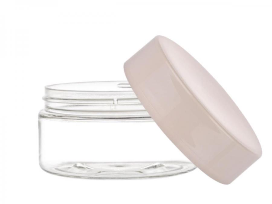 8 oz. Clear Low Profile Single Wall Strait Sided 89-400 Round PET Plastic Jar with w/ Cap 40% OFF
