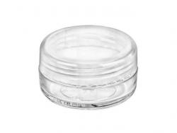 1/3 oz (10 mm) Clear PS (Polystyrene) 33 mm Low Profile Cream Jar-Clear Linerless Cap