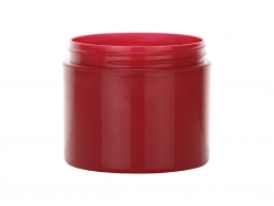 4 oz. Cranberry PP Plastic Double Wall 70-400 Square Base Opaque Jar