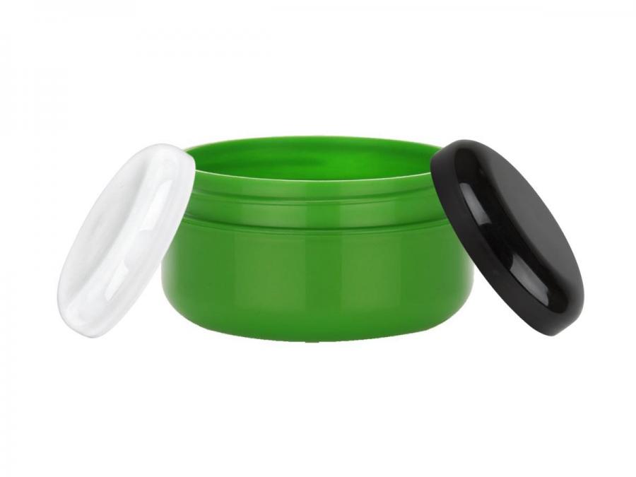 4 oz. Green PP Plastic Round Low Profile Double Wall 89-400 Jar-Cap-Delta