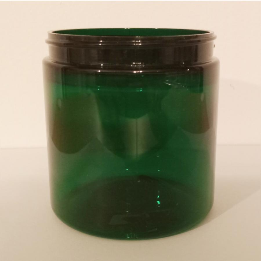 8 oz. Green Emerald Round Single Wall 70-400 PET Translucent Plastic Jar-Colored Lid