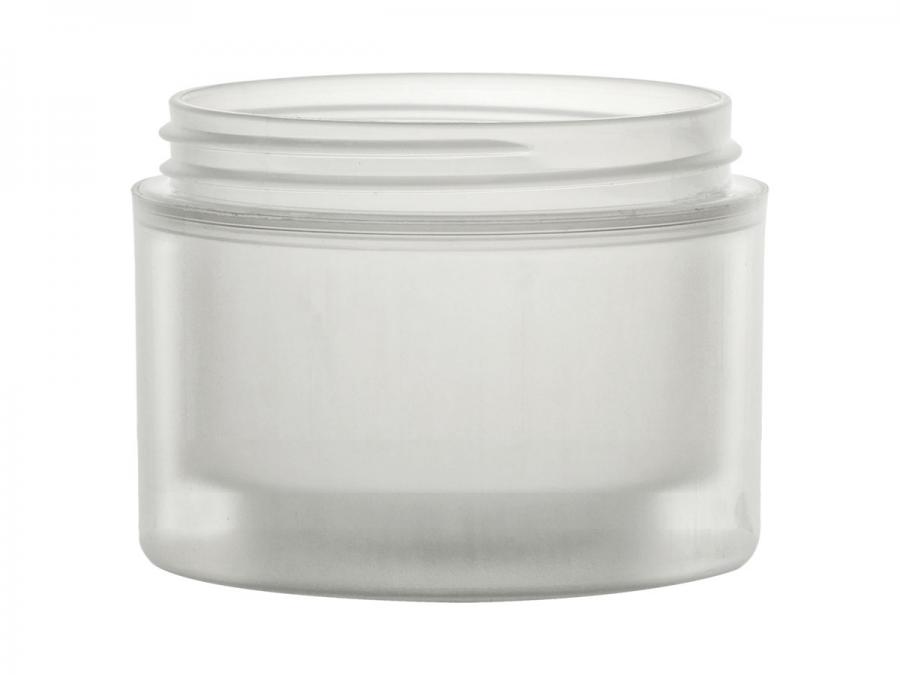 8 oz. Natural Square Base PP Plastic Double Wall 89-400 Jar