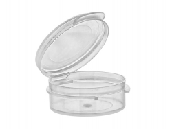 .33 oz. (10 ml) Natural PP Plastic Jar with Natural Hinged Cap (Stock Item)