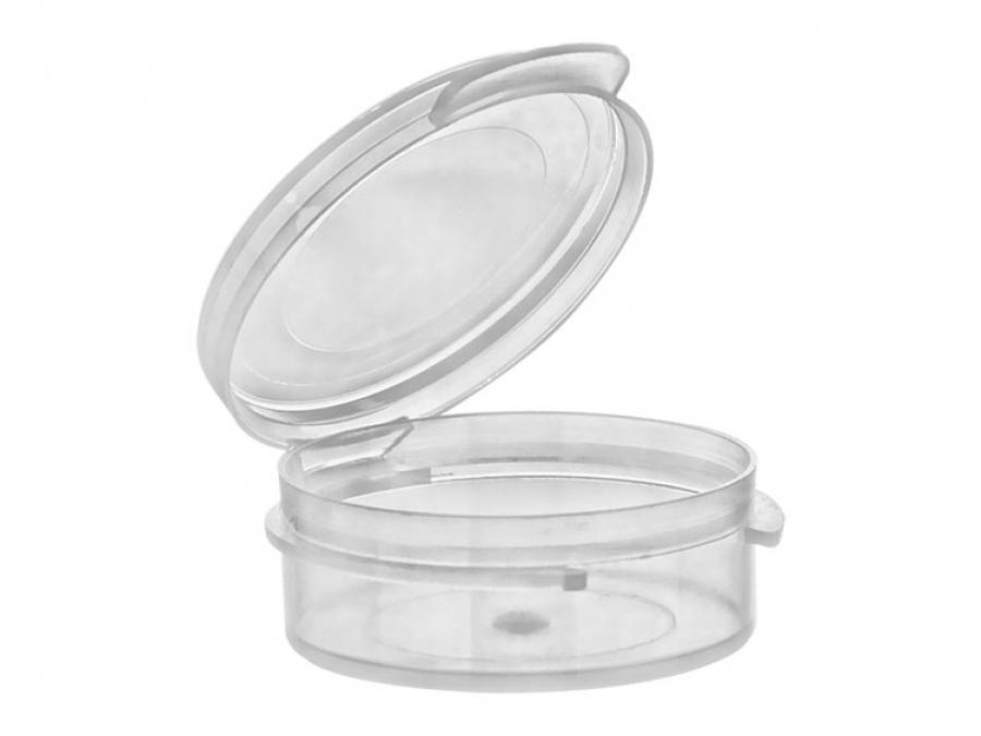 .33 oz. (10 ml) Natural Other 38mm Plastic Jar with Natural Hinged Cap