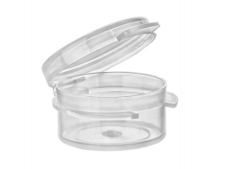 .167 oz. (5 ml) Natural PP Plastic Jar with Natural Hinged Cap (Stock Item)
