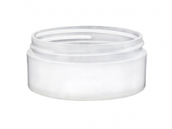 2 oz. Natural Low Profile Thick Wall 70-400 Round PP Plastic Jar with Square Base