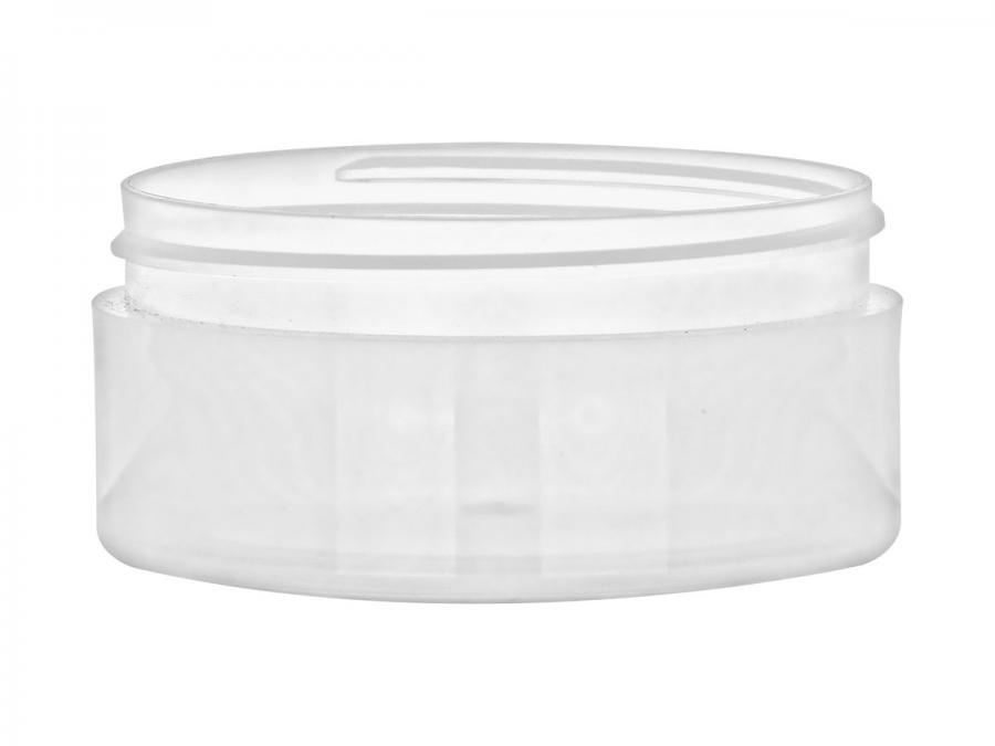 2 oz. Natural Low Profile Thick Wall 70-400 Round PP Plastic Jar-Square Base-Omega