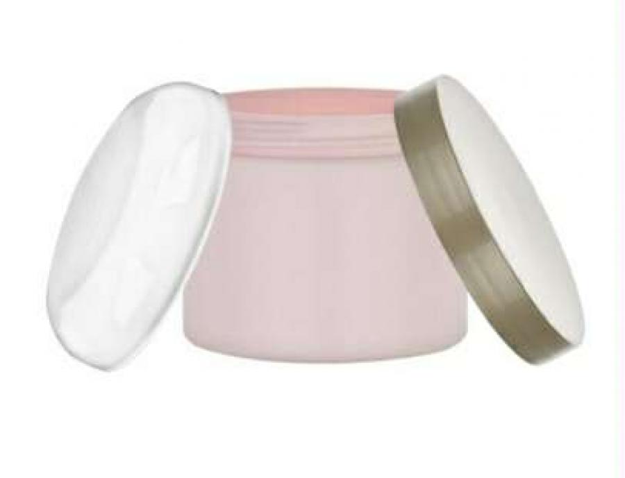 4 oz. Pink Light Plastic Double Wall 70-400 PP Jar-Colored Lids