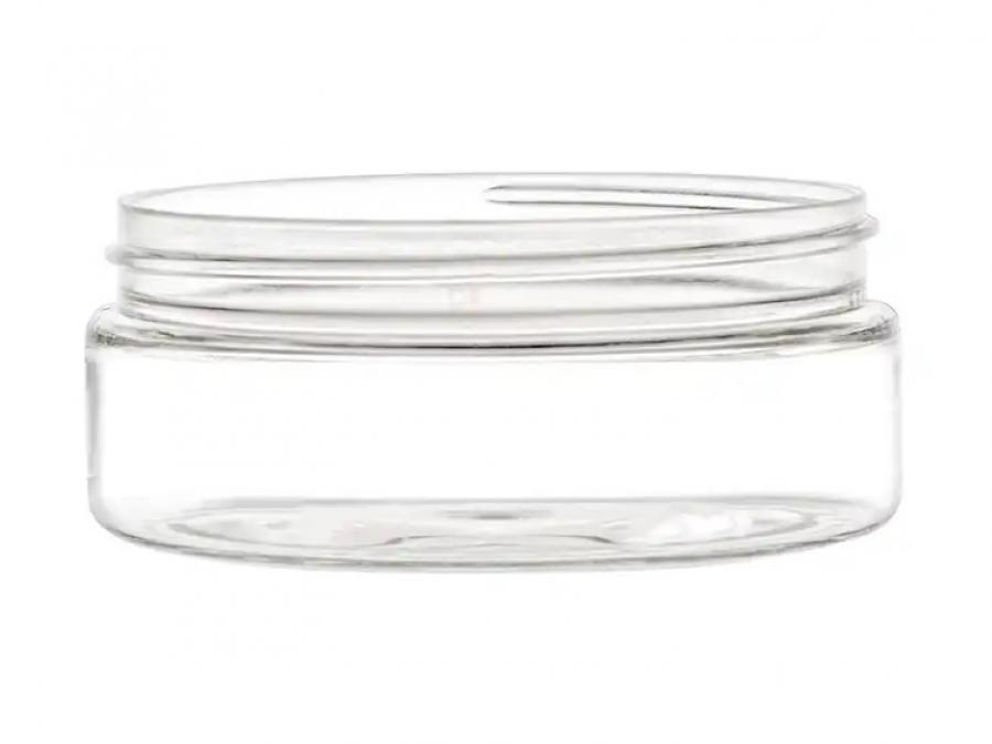 6 oz. Clear PET Plastic Single Wall Low Profile 100-400 Round Square Base Jar