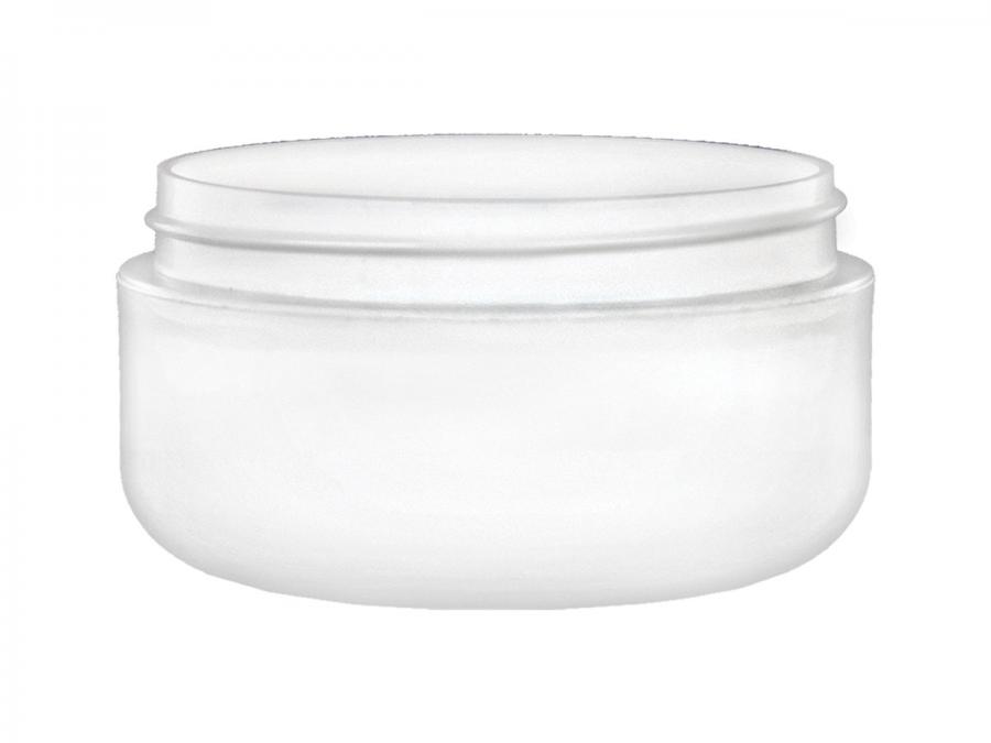 2 oz. White Low Profile Double Wall 70-400 Round Base PP Plastic Jar (Delta)