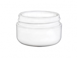 1/2 oz. White PP Plastic Double Wall  48-400 Round Base Jar