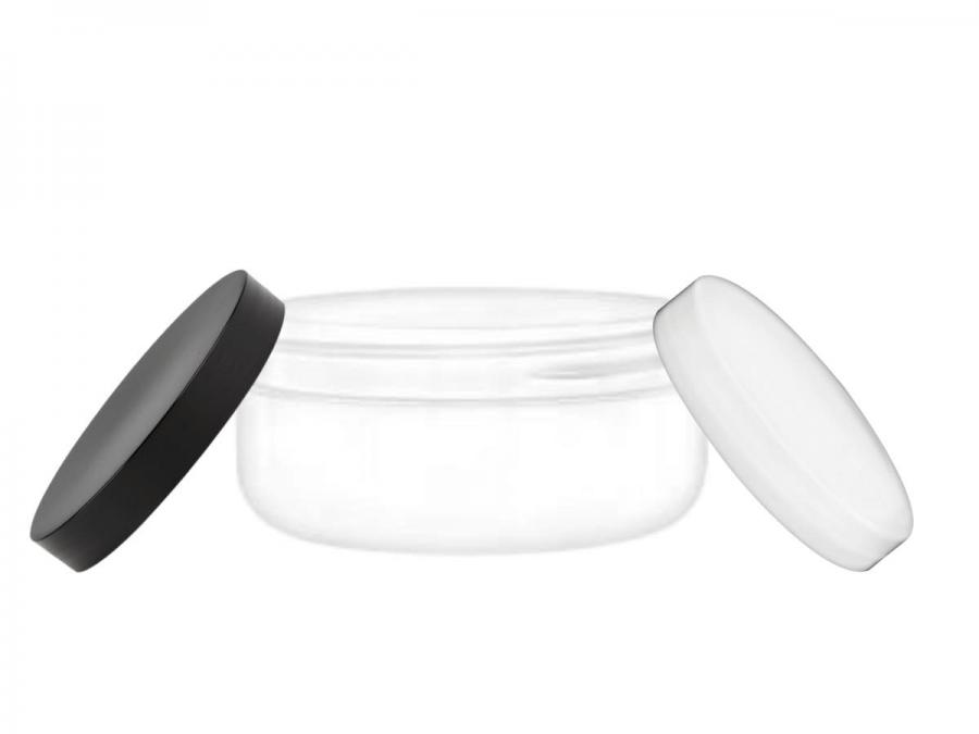 4 oz. White Plastic Round Low Profile Double Wall 89-400 PP Jar-Cap-King