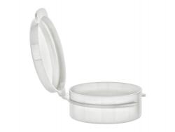 .33 oz. (10 ml) White PP Plastic Jar with White Hinged Cap (Stock Item)