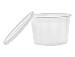 16 oz. White PP Plastic Single Wall Round Jar (Container)-White Snap On PP Plastic Lid