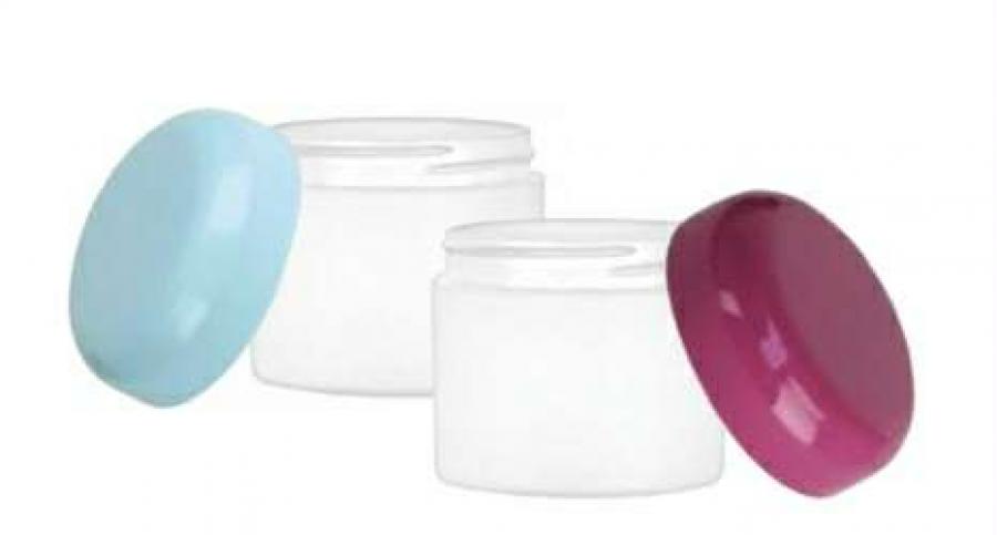 2.5 oz White Matte PP Plastic Double Wall 63-400 Round Jar Square Base-CT Dome Cap