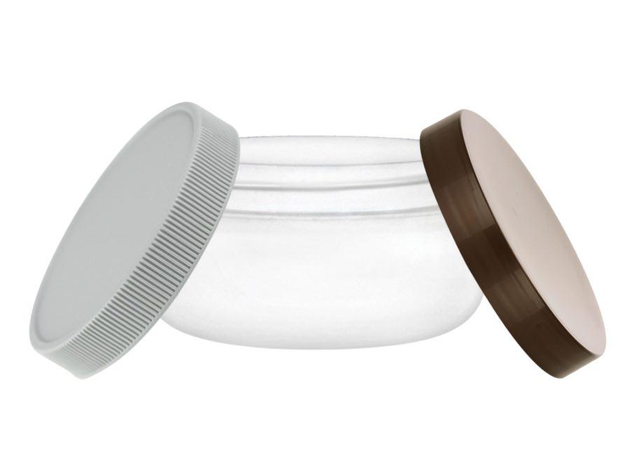 2 oz. White Low Profile Double Wall 70-400 Round Base PP Plastic Jar-Cap-Delta