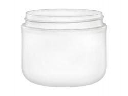 4 oz. White Round Base Double Wall 70-400 PP Plastic Jar-Colored Cap-TARAL