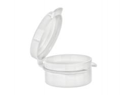 .167 oz. (5 ml) White PP Plastic Jar with White Hinged Cap (Stock Item)