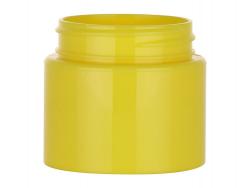 1 oz. Yellow Single Wall 53-400 Round Other Plastic Jar-False Bottom-Colored Cap