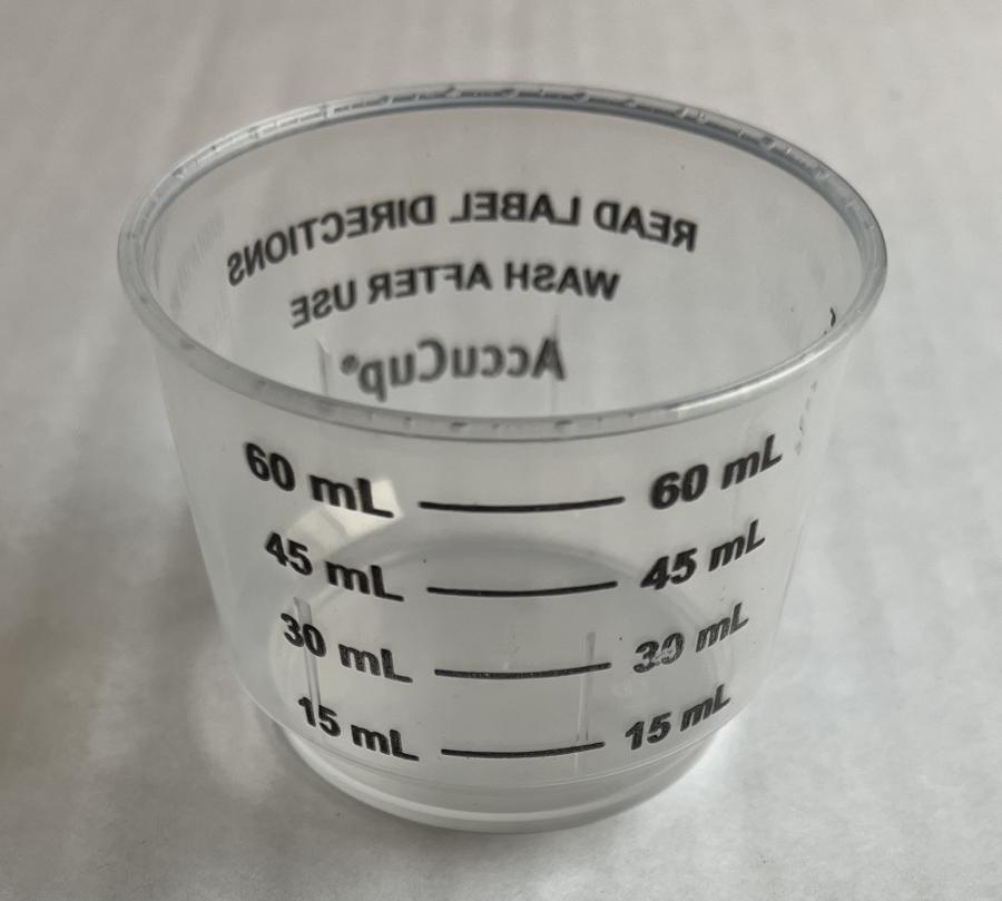 60 ML Natural PP Plastic Measuring Cup-Graduated 15-60 ML