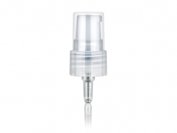 20-410 Natural Plastic Smooth PAV Treatment Pump w/ clear hood, 200 mcl & 3 3/4 in. dip tube