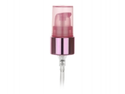 20-410 Pink Shiny Metal-Pink Treatment Pump with 3 5/8 in. Dip Tube & Pink Translucent PP Hood (Surplus)