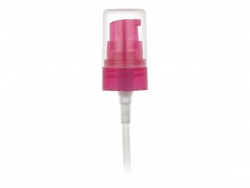 20-410 Pink Wildberry Translucent Plastic Treatment Pump w/ 3 9/16 in. dip tube