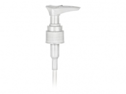 20-410 White Plastic Lotion-Soap Pump w/ Locking Ring, .5 cc Output & 6 in. Dip Tube