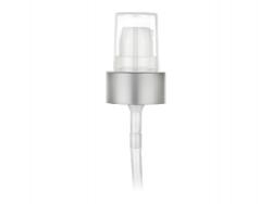 22-400 Silver Brushed Aluminum-White Treatment Pump w/ 180 mcl Output & 4 3/16 in. Diptube